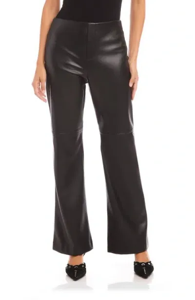 Fifteen Twenty Finley High Waist Faux Leather Wide Leg Pants In Black