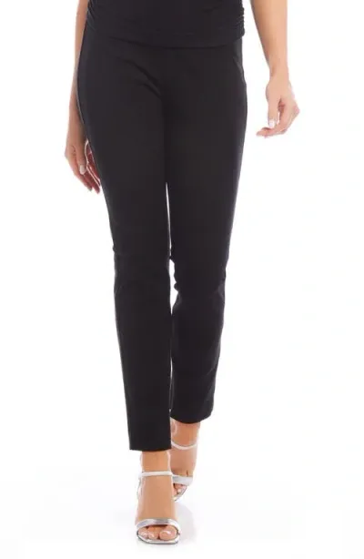 Fifteen Twenty Jane Ankle Zip Twill Slim Straight Leg Pants In Black