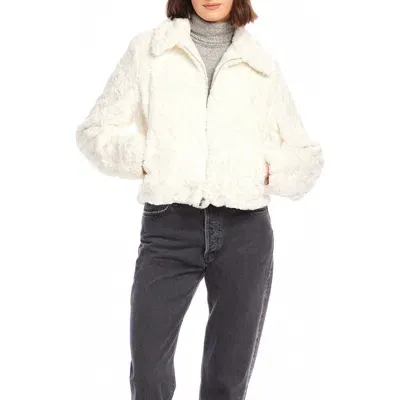 Fifteen Twenty Kylie Faux Fur Crop Jacket In Cream