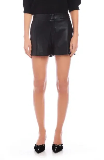 Fifteen Twenty Modern Faux Leather Shorts In Black