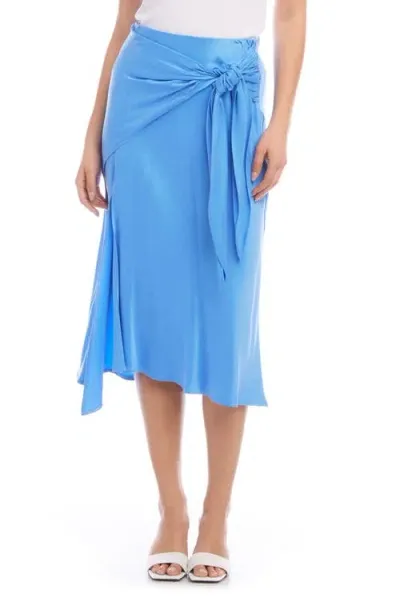 Fifteen Twenty Nina Wrap Midi Skirt In Blue