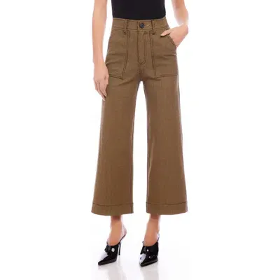 Fifteen Twenty Rylee Stretch Wide Leg Crop Pants In Hnt