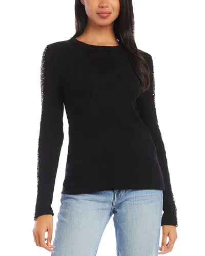 Fifteen Twenty Sequin Trim Top In Black