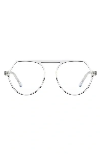 Fifth & Ninth Carter 53mm Round Blue Light Blocking Glasses In White