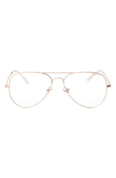 Fifth & Ninth Charlie 53mm Aviator Blue Light Blocking Glasses In Gold