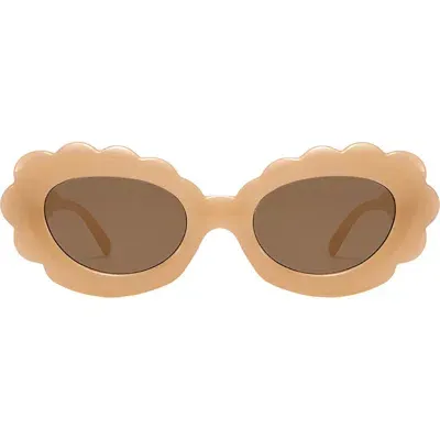 Fifth & Ninth Lilah 74mm Polarized Oversize Oval Sunglasses In Brown