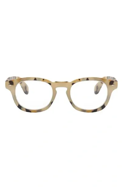 Fifth & Ninth Rumi 55mm Round Blue Light Blocking Glasses In Cream Torte