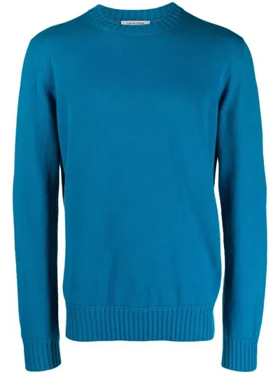 Fileria Crew-neck Ribbed Cashmere Jumper In Blue