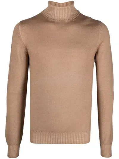 Fileria Fine-knit Virgin Wool Jumper In Brown