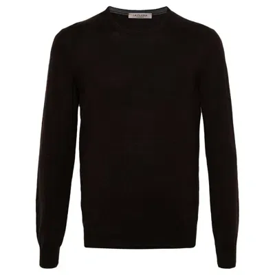 Fileria Crew-neck Virgin Wool Jumper In Brown