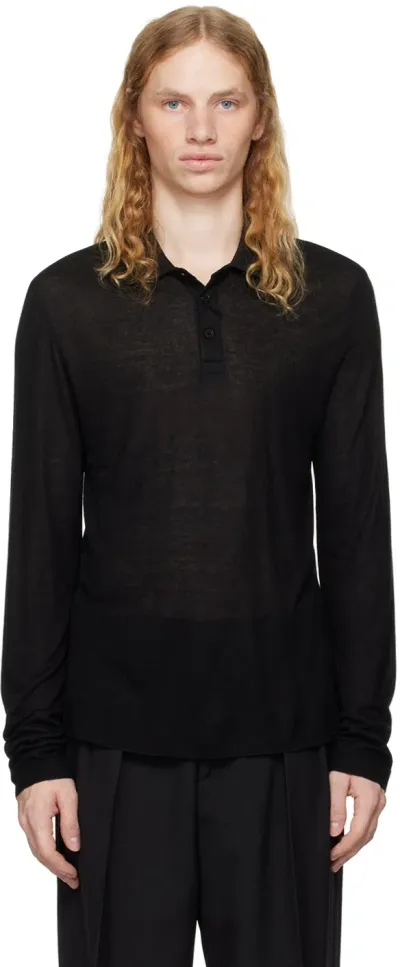 Filippa K Black Jersey Polo