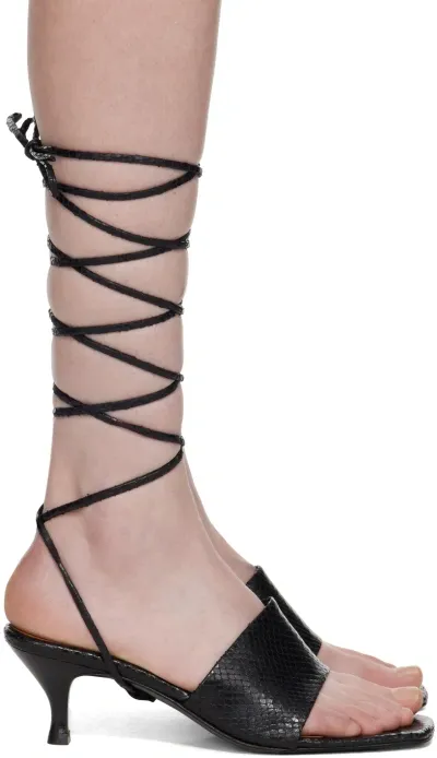 Filippa K Black Strappy Heeled Sandals In 1433 Black