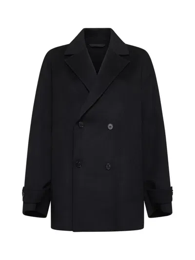 Filippa K Double-breasted Wool-cashmere Coat In Black