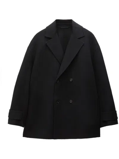 Filippa K Double-breasted Wool-cashmere Coat In Black