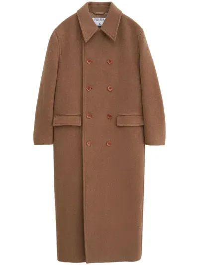 Filippa K Double-breasted Coat In 0067 Light Brow