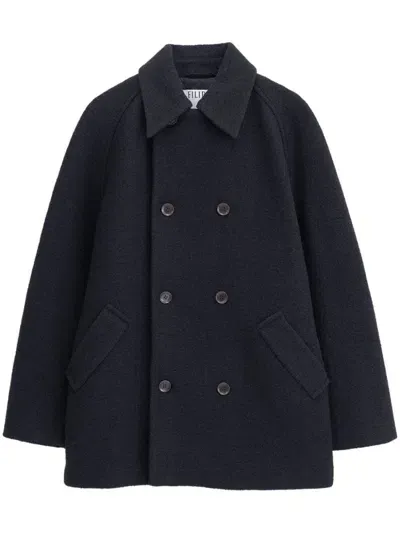 Filippa K Double-breasted Coat In Black