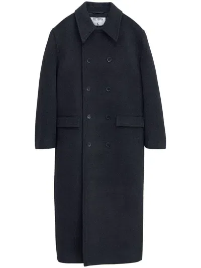 Filippa K Double-breasted Coat In Grau