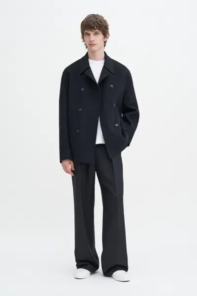 Filippa K Double Faced Wool Peacoat In Black