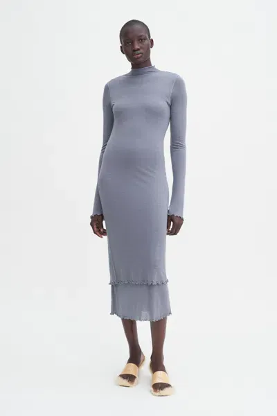 Filippa K Layered Frill Dress In Blue