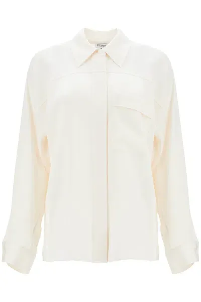 Filippa K Blusa Oversize Shiny Pocket In Neutro