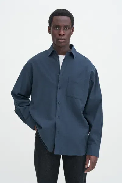 Filippa K Relaxed Cotton Shirt In Blue