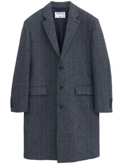 Filippa K Single-breasted Crombie Coat In 灰色