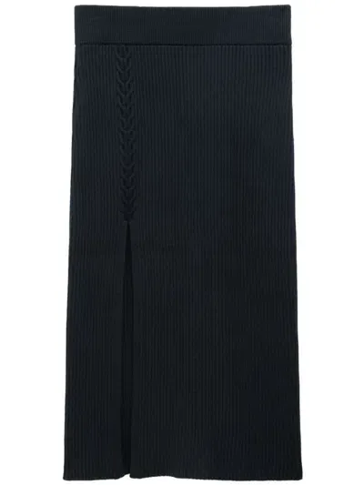 Filippa K Chenille-knit Midi Skirt In Black