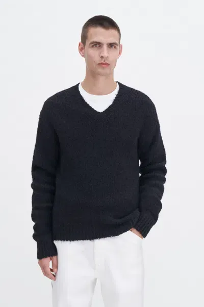 Filippa K Soft Alpaca V-neck Sweater In Black