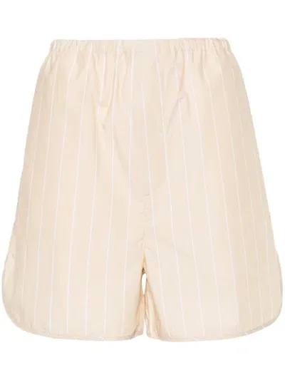 Filippa K Striped Drawstring Shorts In Neutral