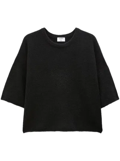 Filippa K Knitted Wide-sleeve T-shirt In Black