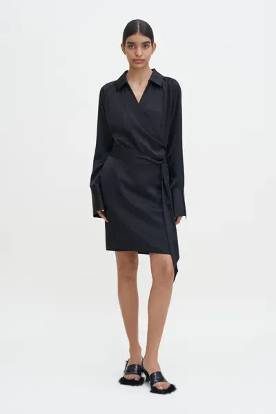 Filippa K Wrap Shirt Dress In Black