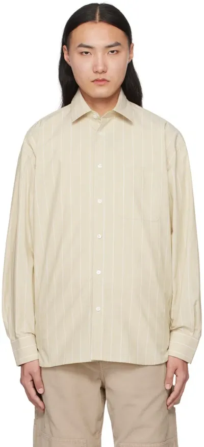 Filippa K Yellow Striped Shirt In Darkyellow/whtstripe