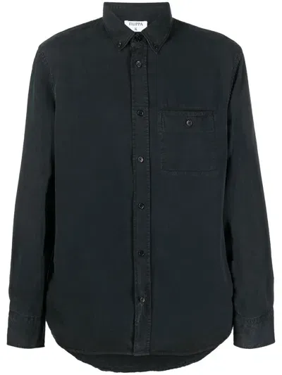 Filippa K Zachary Long-sleeve Shirt In 黑色