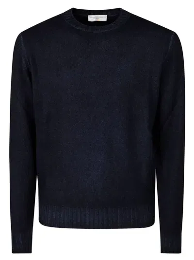 Filippo De Laurentiis Crewneck Wool Cashmere In Black