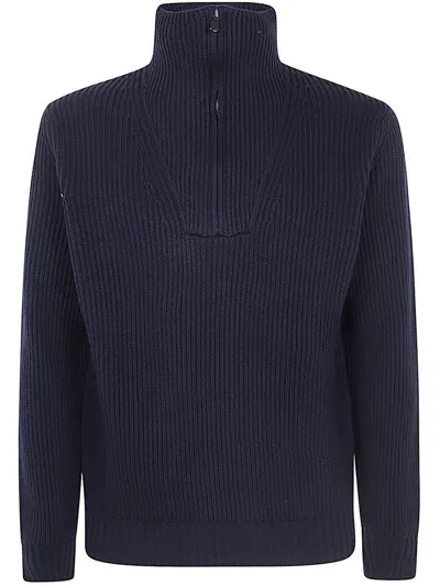 Filippo De Laurentiis Long Sleeves Half Zipper Clothing In Blue