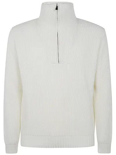 Filippo De Laurentiis Long Sleeves Half Zipper Clothing In White