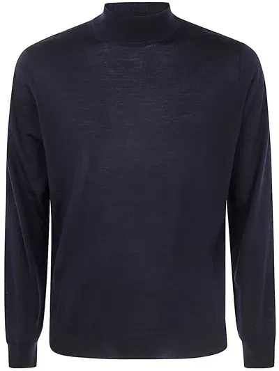 Filippo De Laurentiis Long Sleeves Merinos Turtleneck In Blue