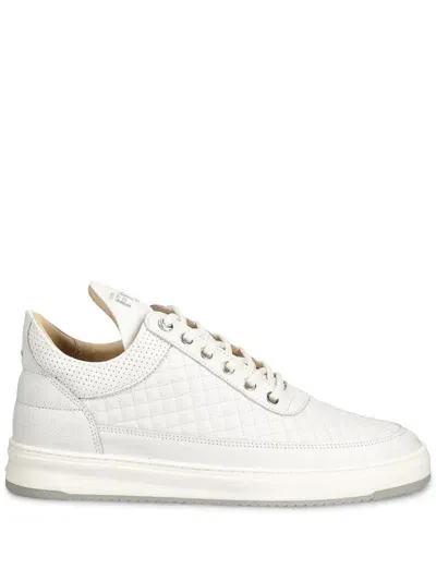 Filling Pieces Leather Sneakers In White