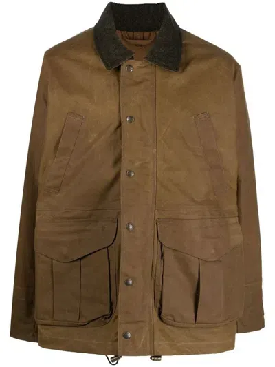 Filson Waxed Cotton Field Jacket In Brown