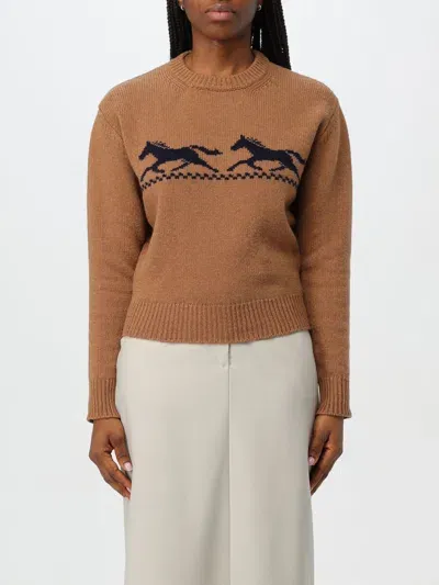 Filson Horse-intarsia Sweater In Brown