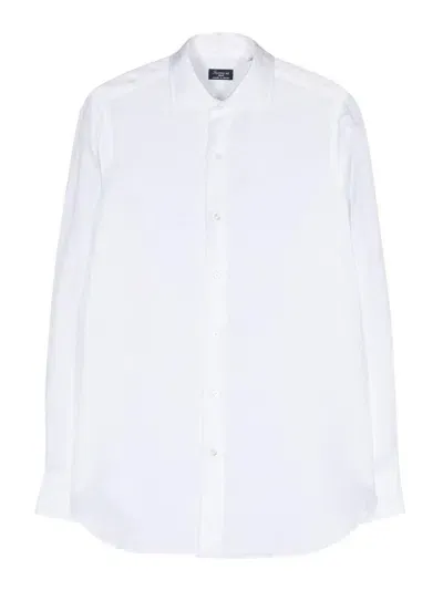 Finamore 1925 Cotton And Linen Blend Shirt In White