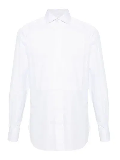 Finamore 1925 Cotton Tuxedo Shirt In White