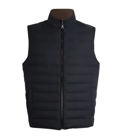 Fioroni Cashmere Cashmere-down Reversible Gilet In Navy