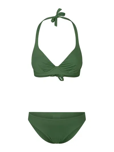 Fisico Halterneck Bikini In Green