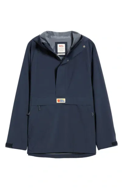 Fjall Raven Vardag Water Repellent Anorak In Dark Navy