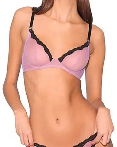 Fleur Du Mal Sheer Tulle Demi Bra In Petal