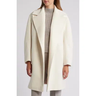 Fleurette Jade Open Front Wool Coat In Parchment