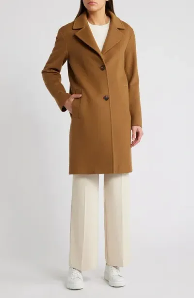 Fleurette Jones Pickstitch Detail Wool Coat In Vicuna