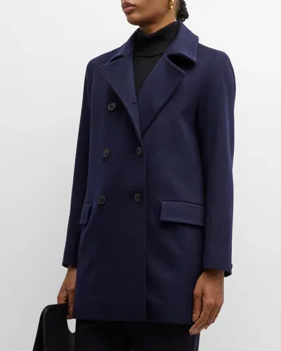 Fleurette Ren Double-breasted Short Wool Coat In Midnight