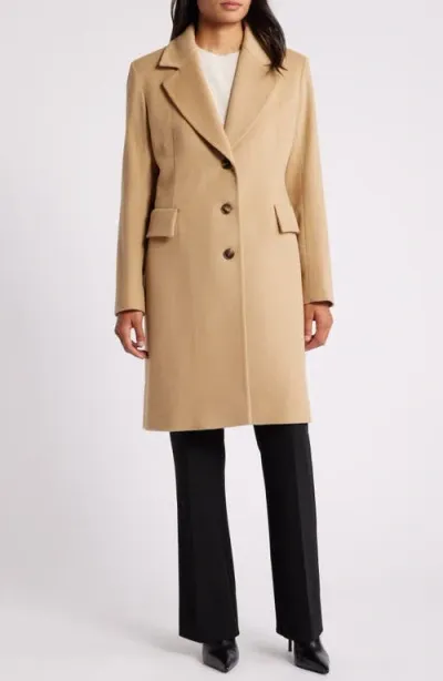 Fleurette Wool Coat In Camel